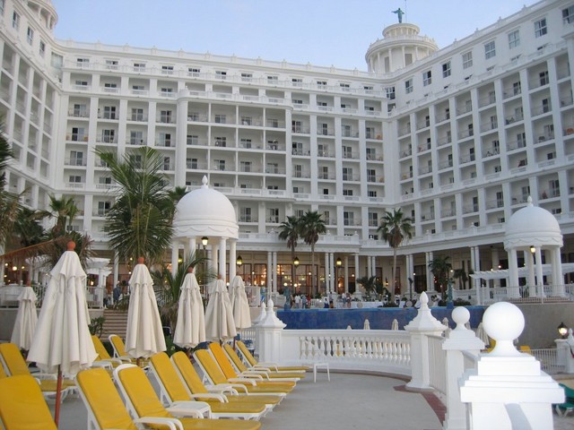 From the other side of the pool.