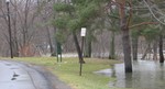 The water came pretty close the road.